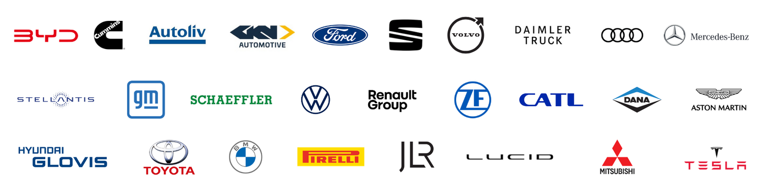 Company logos of attending delegates Automotive Logistics and Supply Chain Europe 2026.