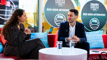 Emily Uwemedimo, Deputy Editor, Automotive Logistics and Israfil Beker, Renault Group on the Red Sofa at ALSC Europe 2026.