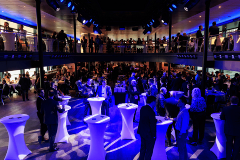 Delegates networking at the Networking Dinner, sponsored by MAERSK on the River Rhine at ALSC Europe 2026.