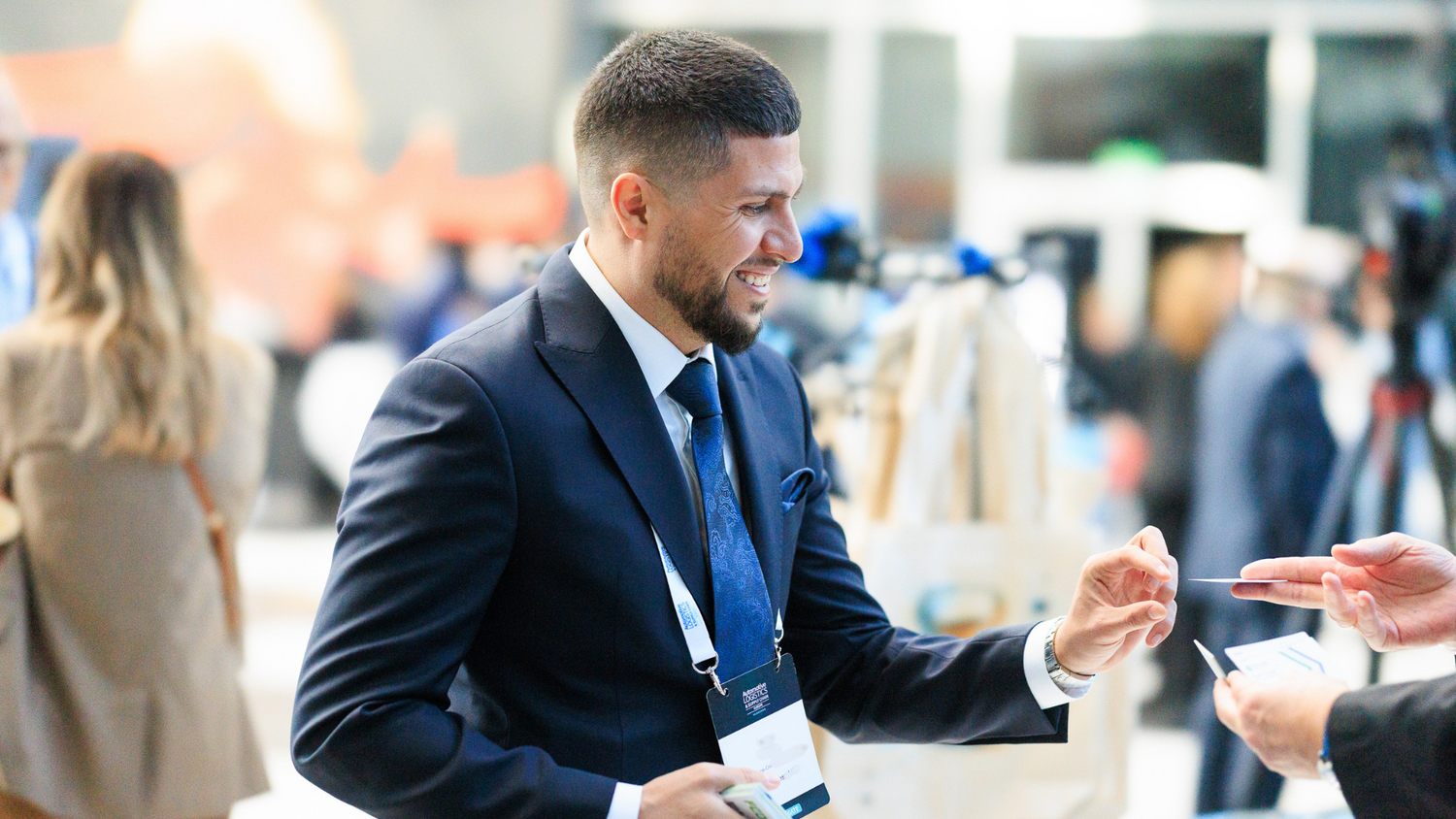 Delegates engaging with sponsors at Automotive Logistics and Supply Chain Europe.
